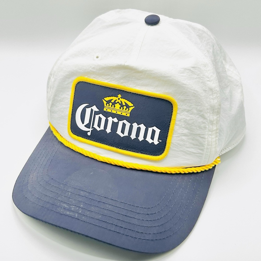 Corona Beer Patch Rope 2-Tone Trucker Hat Cap Snapback Adjustable White Outdoors